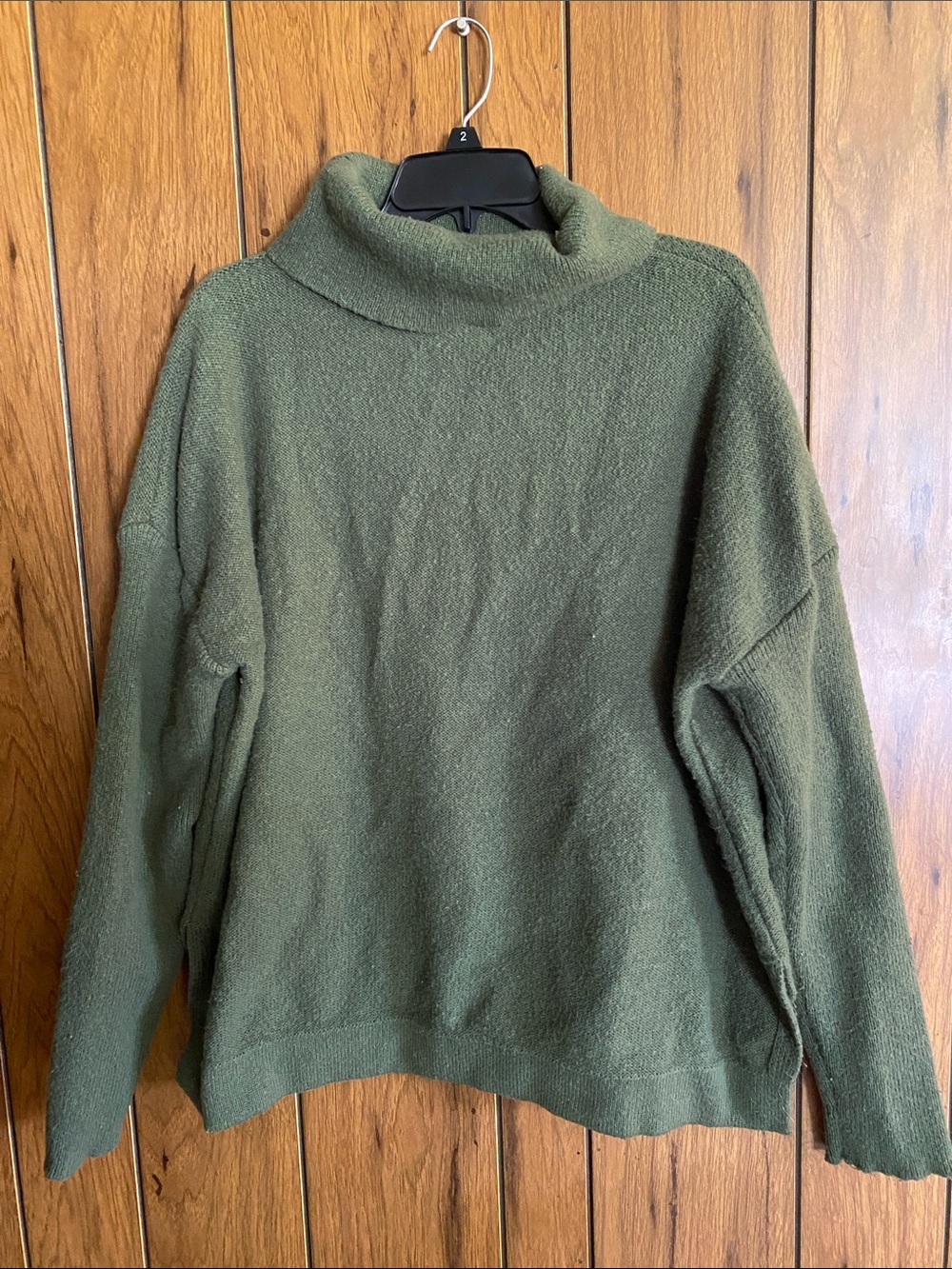 Source Unknown Olive Green Cowl Neck Sweater